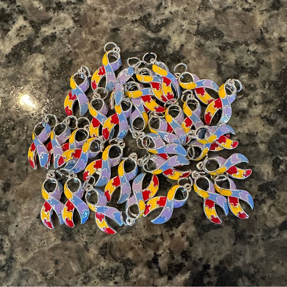 32 Autism Awareness Ribbon Charms
